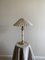 Lampada da tavolo Hollywood Regency in ottone con stelo laccato bianco, anni '70, Immagine 1