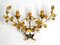 Large Italian Wide Gilt Florentine Wall Lamp with Three Sockets 9