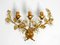 Large Italian Wide Gilt Florentine Wall Lamp with Three Sockets 1