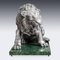 Estatua italiana de plata de un león sobre base de mármol, años 70, Imagen 5