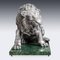 Statue Lion en Argent du 20ème Siècle sur Socle en Marbre, Italie, 1970s 5