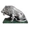 20th Century Italian Silver Statue of a Lion on Marble Base, 1970s 2