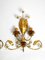 Italian Gold Plated Floral Regency Murano Glass Sconces, 1980s, Set of 2 2