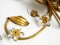 Italian Gold Plated Floral Regency Murano Glass Sconces, 1980s, Set of 2 8