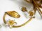 Italian Gold Plated Floral Regency Murano Glass Sconces, 1980s, Set of 2, Image 8