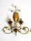 Italian Gold Plated Floral Regency Murano Glass Sconces, 1980s, Set of 2 3