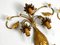 Italian Gold Plated Floral Regency Murano Glass Sconces, 1980s, Set of 2 16
