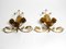Italian Gold Plated Floral Regency Murano Glass Sconces, 1980s, Set of 2, Image 19