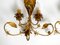 Italian Gold Plated Floral Regency Murano Glass Sconces, 1980s, Set of 2 14