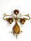 Italian Gold Plated Floral Regency Murano Glass Sconces, 1980s, Set of 2 18