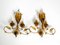 Italian Gold Plated Floral Regency Murano Glass Sconces, 1980s, Set of 2, Image 9