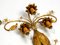 Italian Gold Plated Floral Regency Murano Glass Sconces, 1980s, Set of 2 15