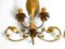 Italian Gold Plated Floral Regency Murano Glass Sconces, 1980s, Set of 2 17