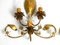 Italian Gold Plated Floral Regency Murano Glass Sconces, 1980s, Set of 2, Image 17