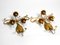 Italian Gold Plated Floral Regency Murano Glass Sconces, 1980s, Set of 2 6