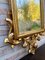 Espejo de pared francés tallado en dorado de estilo rococó francés con pintura al óleo de motivos florales, años 20, Imagen 9
