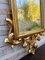 French Gilt Carved Wall Mirror in French Rococo Style with Oil Painting of Floral Motifs, 1920s 9