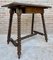 Mid 20th Century French Walnut Carved Side Table with Turned Legs and Stretcher, 1940s, Image 5