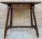 Mid 20th Century French Walnut Carved Side Table with Turned Legs and Stretcher, 1940s 2