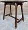 Mid 20th Century French Walnut Carved Side Table with Turned Legs and Stretcher, 1940s, Image 9