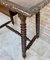 Mid 20th Century French Walnut Carved Side Table with Turned Legs and Stretcher, 1940s, Image 8