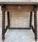 Mid 20th Century French Walnut Carved Side Table with Turned Legs and Stretcher, 1940s, Image 16