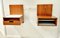 Floating Bedside Tables and Bedside Mirrors in Teak Japan Series by Cees Braakman for Pastoe, 1957, Set of 2 1
