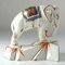 Handpainted Elephant Bookend Figure from Royal Dux, 1930s, Image 9