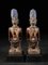 Artiste Yoruba Nigérian, Ibeji Twin Figures, Bois avec Détails en Verre 2