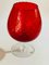 Rote Empoli Vase aus Glas mit Reliefmuster, Italien, 1960 9