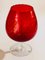 Rote Empoli Vase aus Glas mit Reliefmuster, Italien, 1960 2