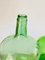 Antique French Set of Two Glass Bottles Green Color from France, 1950, Set of 2 7