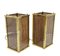 Brass Acrylic Glass and Vienna Woven Cane Table Lamps in the style of Dior, 1970s, Set of 2 1