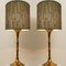 Tischlampen aus Goldmessing & Holz, Ingo Maurer zugeschrieben, Europe, Germany, 1968, 2er Set 5