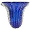Sehr große Murano Kunstglas Vase in Blau & Klar von Barovier & Toso, 1960er 1