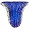 Very Large Murano Art Glass Blue and Clear Vase by Barovier & Toso, 1960s 1