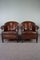 Sheep Leather Club Armchairs, Set of 2, Image 1