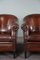 Sheep Leather Club Armchairs, Set of 2, Image 5