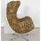 Egg Chair mit Fußhocker aus Grünem Stoff von Arne Jacobsen für Fritz Hansen, 1960er, 2er Set 5