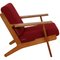 Fauteuil Ge-290 en Chêne et Tissu Rouge par Hans Wegner pour Getama 2