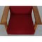 Ge-290 Lounge Chair in Oak and Red Fabric by Hans Wegner for Getama 5