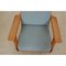 Ge-290 Lounge Chair in Oak in Blue Fabric by Hans Wegner for Getama 5