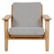 Ge-290 Lounge Chair in Oak in Grey Fabric by Hans Wegner for Getama, Image 1