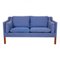 Model 2212 2-Seater Sofa in Blue Fabric by Børge Mogensen for Fredericia, 1990s 1