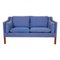 Model 2212 2-Seater Sofa in Blue Fabric by Børge Mogensen for Fredericia, 1990s, Image 1