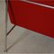 Divano a tre posti Airport in tessuto rosso di Arne Jacobsen per Fritz Hansen, anni '90, Immagine 18