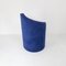 Blue and Black Velvet Armchair, 1970s, Image 5