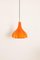Lámpara colgante de vidrio naranja de Peill & Putzler, años 60, Imagen 1
