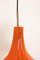 Lámpara colgante de vidrio naranja de Peill & Putzler, años 60, Imagen 10
