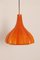 Lampada a sospensione in vetro arancione di Peill & Putzler, anni '60, Immagine 2